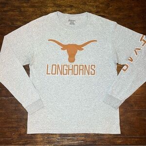University of Texas Longhorns Long Sleeve T-Shirt M NCAA Fan Apparel Gray Orange